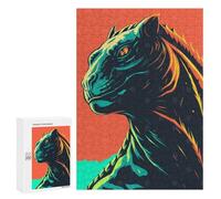 Puzzle300 PCS Stylized Tiger Portrait with Bold Colors Puzzle pour Adultes Jeux Relaxants Améliorent La Mémoire Cadeaux Uniques pour Un Anniversaire Et Noël 300 PCS