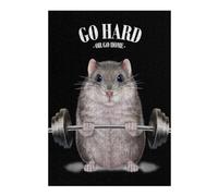 Puzzle38x26cm/1000pcs Grey Hamster Weightlifting Puzzle Adulte, Jouet, Décoration Murale, Cadeaux pour Femmes, Cadeaux Uniques pour Un Anniversaire Et Noël 38x26cm/1000pcs