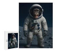 Puzzle500 PCS Chimpanzee Astronaut on The Moon Puzzle pour Adultes Jeux Relaxants Améliorent La Mémoire Cadeaux Uniques pour Un Anniversaire Et Noël 500 PCS