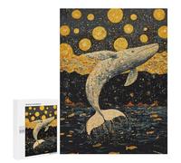 Puzzle500 PCS Whale Leaping Into Stars Puzzle pour Adultes Jeux Relaxants Améliorent La Mémoire Cadeaux Uniques pour Un Anniversaire Et Noël 500 PCS