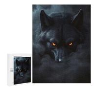 Puzzle500 PCS Wild Black Wolf Halloween Puzzle pour Adultes Jeux Relaxants Améliorent La Mémoire Cadeaux Uniques pour Un Anniversaire Et Noël 500 PCS