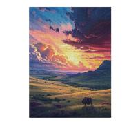 Puzzle52x38cm/1000pcs Sunsets Over A Wide Area Puzzle Adulte, Jouet, Décoration Murale, Cadeaux pour Femmes, Cadeaux Uniques pour Un Anniversaire Et Noël 52x38cm/1000pcs