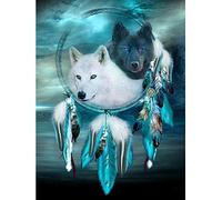 PUZZLECABIN Puzzle Adulte 1500 pièces Loup Noir et Blanc Chaque pièce du Puzzle s'emboîte Parfaitement