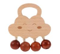 puzzlegame Jouet hochet à main, hochet en bois naturel | Jouets de dentition Cloud Design en bois naturel | Hochet à mâcher pour de 0 à 3 mois, sans peinture, cloche à main pour garçon et fille