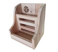puzzlegame Mangeoire à Foin | Mangeoire à Foin pour Lapin en Bois Naturel pour Cage Double Couche,Mangeoire en Bois pour Toilettes combinées pour Lapins rectaux