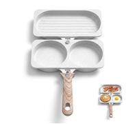 PuzzlePan®|Poêle (1 compartiment 2 ronds + 1 compartiment grill + manche amovible) | Céramique MINERALINO® sans PFAS induction
