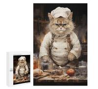Puzzles 1000 PCS Angry Cook Cat Puzzles pour Adolescents Jeux Relaxants Défi Difficile Cadeaux Uniques d'anniversaire Et De Noël 1000 PCS