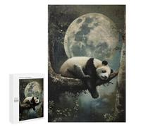 Puzzles 1000 PCS Cute Sleeping Panda Moon Puzzles pour Adolescents Jeux Relaxants Défi Difficile Cadeaux Uniques d'anniversaire Et De Noël 1000 PCS