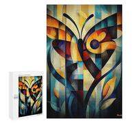 Puzzles 1000 PCS pour Adolescents Abstract Butterfly Art - Geometric Nature Design in Bold Colors Puzzles pour Adultes Jeu De Réflexion Cadeau d'anniversaire Difficile À Compléter 1000 PCS