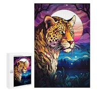 Puzzles 1000 PCS pour Adolescents Abstract Leopard Night Moo Puzzles pour Adultes Jeu De Réflexion Cadeau d'anniversaire Difficile À Compléter 1000 PCS