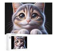 Puzzles 1000 PCS pour Adolescents Adorable Kitten Close-Up Jeux De Puzzle Relaxants Améliorent La Mémoire Offrez-Les en Cadeau À Toute La Famille 1000 PCS