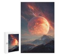 Puzzles 1000 PCS pour Adolescents Alien Planet with Giant Moon Puzzles pour Adultes Améliore La Mémoire Interaction Parent-Enfant Jouet Jeu Intellectuel 1000 PCS