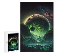 Puzzles 1000 PCS pour Adolescents Alien Planet with Green Lightning -1 Puzzles pour Adultes Jouets Anti-Stress Décoration Parfaite Cadeaux Anti-Stress 1000 PCS
