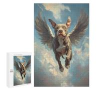 Puzzles 1000 PCS pour Adolescents American Staffordshire Terrier Angel Loyal Pet Tribute Dog with Wings Puzzles pour Adultes À Monter Soi-même - Jeux Éducatifs Et Amusants en Famille 1000 PCS