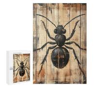 Puzzles 1000 PCS pour Adolescents Ant Painting on Wood Panel Minimal Nature Wall Art Puzzles pour Adultes Jeu De Réflexion Cadeau d'anniversaire Difficile À Compléter 1000 PCS
