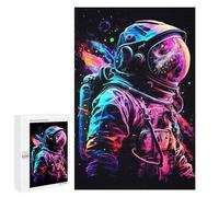 Puzzles 1000 PCS pour Adolescents Astronaut Neon Light Color Puzzle pour Adultes : Un Jeu Manuel Amusant Et Humoristique pour Un Anniversaire Ou Noël 1000 PCS
