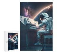 Puzzles 1000 PCS pour Adolescents Astronaut Playing Piano in Space -1 Puzzles pour Adultes À Monter Soi-même - Jeux Éducatifs Et Amusants en Famille 1000 PCS