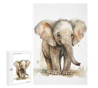 Puzzles 1000 PCS pour Adolescents Baby Elephant Watercolor Puzzles pour Adultes Jouets Anti-Stress Décoration Parfaite Cadeaux Anti-Stress 1000 PCS