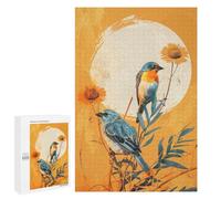 Puzzles 1000 PCS pour Adolescents Birds on Branch with Sun Puzzle pour Adultes : Un Jeu Manuel Amusant Et Humoristique pour Un Anniversaire Ou Noël 1000 PCS