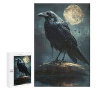 Puzzles 1000 PCS pour Adolescents Black Raven Full Moon Puzzles pour Adultes Jeux De Détente Décoration Murale Idéal comme Cadeau pour Toute La Famille 1000 PCS