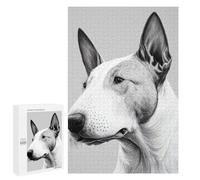 Puzzles 1000 PCS pour Adolescents Bull Terrier Drawing Dog Puzzles pour Adultes - Jeux De Construction - Analyse Et Logique - Idées Cadeaux pour Toute La Famille 1000 PCS