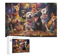 Puzzles 1000 PCS pour Adolescents Canine Celebration A Festive Gathering of Dogs Puzzles pour Adultes Jeux Relaxants Difficulté Défi Éducatif Difficile 1000 PCS