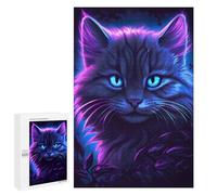 Puzzles 1000 PCS pour Adolescents Cat Purple Glow Puzzles pour Adultes - Jeux De Construction - Analyse Et Logique - Idées Cadeaux pour Toute La Famille 1000 PCS