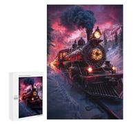 Puzzles 1000 PCS pour Adolescents Christmas Train in The Mountains Puzzles pour Adultes À Monter Soi-même - Jeux Éducatifs Et Amusants en Famille 1000 PCS