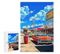 Puzzles 1000 PCS pour Adolescents Classic Cars on A Sunny Day Jeu De Puzzle Casse-tête Anti-Stress Stimulant À Compléter 1000 PCS