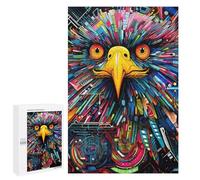 Puzzles 1000 PCS pour Adolescents Colorful Eagle Abstract Art Puzzle pour Adultes Jeux Amusants Une Œuvre d'art Aidez Votre Cerveau À Faire Travailler 1000 PCS