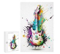 Puzzles 1000 PCS pour Adolescents Colorful Electric Guitar Art Print Puzzles pour Adultes Décoration Murale Jouet Difficile, Difficile, Stimulant À Compléter 1000 PCS