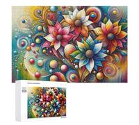 Puzzles 1000 PCS pour Adolescents Colorful Floral Abstract Art Puzzles pour Adultes Jeux Relaxants Difficulté Défi Éducatif Difficile 1000 PCS
