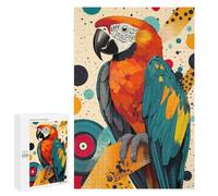 Puzzles 1000 PCS pour Adolescents Colorful Parrot Abstract Art Print Tropical Home Décor, Bird Lover Gift, Vibrant Wall Art Macaw ... Jeu De Puzzle Casse-tête Anti-Stress Stimulant À Compléter 1000