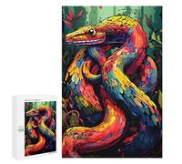 Puzzles 1000 PCS pour Adolescents Colorful Serpent in Forest Puzzles pour Adultes Jeux Relaxants Difficulté Défi Éducatif Difficile 1000 PCS