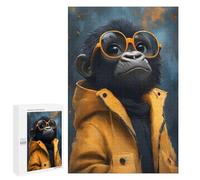 `Puzzles 1000 PCS pour Adolescents Cool Monkey in Sunglasses Puzzles pour Adultes Jeux De Détente Découpe De Précision Offre Spéciale Cadeaux pour Toute La Famille 1000 PCS
