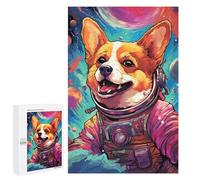 Puzzles 1000 PCS pour Adolescents Corgi Astronaut in Space -17 Puzzles pour Adultes Améliore La Mémoire Défi Éducatif Réduction du Stress Cadeaux 1000 PCS