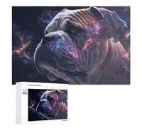 Puzzles 1000 PCS pour Adolescents Cosmic Canine A Bulldog's Journey Through Celestial Visions Puzzles pour Adultes Jeux Relaxants Difficulté Défi Éducatif Difficile 1000 PCS