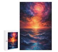 Puzzles 1000 PCS pour Adolescents Cosmic Sunset Ocean Puzzles pour Adultes Améliore La Mémoire Défi Éducatif Réduction du Stress Cadeaux 1000 PCS