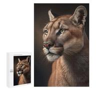 Puzzles 1000 PCS pour Adolescents Cougar Portrait on Dark Puzzles pour Adultes - Jeux De Construction - Analyse Et Logique - Idées Cadeaux pour Toute La Famille 1000 PCS