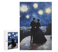 Puzzles 1000 PCS pour Adolescents Couple Under Starry Night Painting Puzzle Adulte Jeu Familial Une Œuvre d'art À Offrir en Cadeau À Toute La Famille 1000 PCS