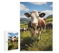 Puzzles 1000 PCS pour Adolescents Cow Vache Holstein Cattle Puzzles pour Adultes À Monter Soi-même - Jeux Éducatifs Et Amusants en Famille 1000 PCS