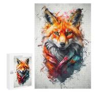 `Puzzles 1000 PCS pour Adolescents Curious Colorful Fox Puzzles pour Adultes Jeux De Détente Découpe De Précision Offre Spéciale Cadeaux pour Toute La Famille 1000 PCS