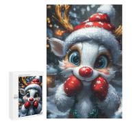 Puzzles 1000 PCS pour Adolescents Cute Christmas Reindeer Funny Puzzle Adulte Jeu Familial Une Œuvre d'art À Offrir en Cadeau À Toute La Famille 1000 PCS