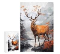 `Puzzles 1000 PCS pour Adolescents Deer Animal Art Puzzles pour Adultes Jeux De Détente Découpe De Précision Offre Spéciale Cadeaux pour Toute La Famille 1000 PCS