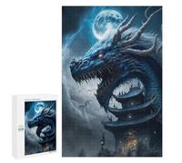 Puzzles 1000 PCS pour Adolescents Dragon Moonlit Temple -1 Puzzles pour Adultes Jeux Relaxants Difficulté Défi Éducatif Difficile 1000 PCS