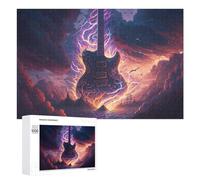 Puzzles 1000 PCS pour Adolescents Electric Guitar in Stormy Sky Puzzles pour Adultes - Jeux De Construction - Analyse Et Logique - Idées Cadeaux pour Toute La Famille 1000 PCS