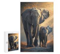 Puzzles 1000 PCS pour Adolescents Elephant Animal Family Puzzle pour Adultes : Un Jeu Manuel Amusant Et Humoristique pour Un Anniversaire Ou Noël 1000 PCS