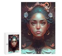 Puzzles 1000 PCS pour Adolescents Enchanted Floral Crown Portrait Puzzle pour Adultes : Un Jeu Manuel Amusant Et Humoristique pour Un Anniversaire Ou Noël 1000 PCS