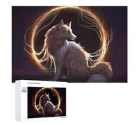 Puzzles 1000 PCS pour Adolescents Enchanted Fox with Glowing Halo Puzzles pour Adultes Jeux Relaxants Difficulté Défi Éducatif Difficile 1000 PCS