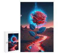Puzzles 1000 PCS pour Adolescents Enchanted Glowing Rose Pathway Puzzles pour Adultes Améliore La Mémoire Défi Éducatif Réduction du Stress Cadeaux 1000 PCS